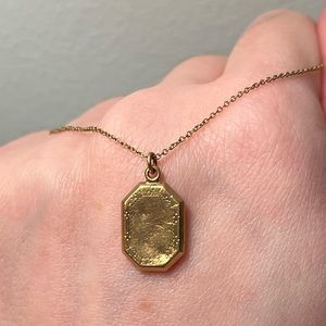 Vintage 10k Gold Angular Rectangle Pendant